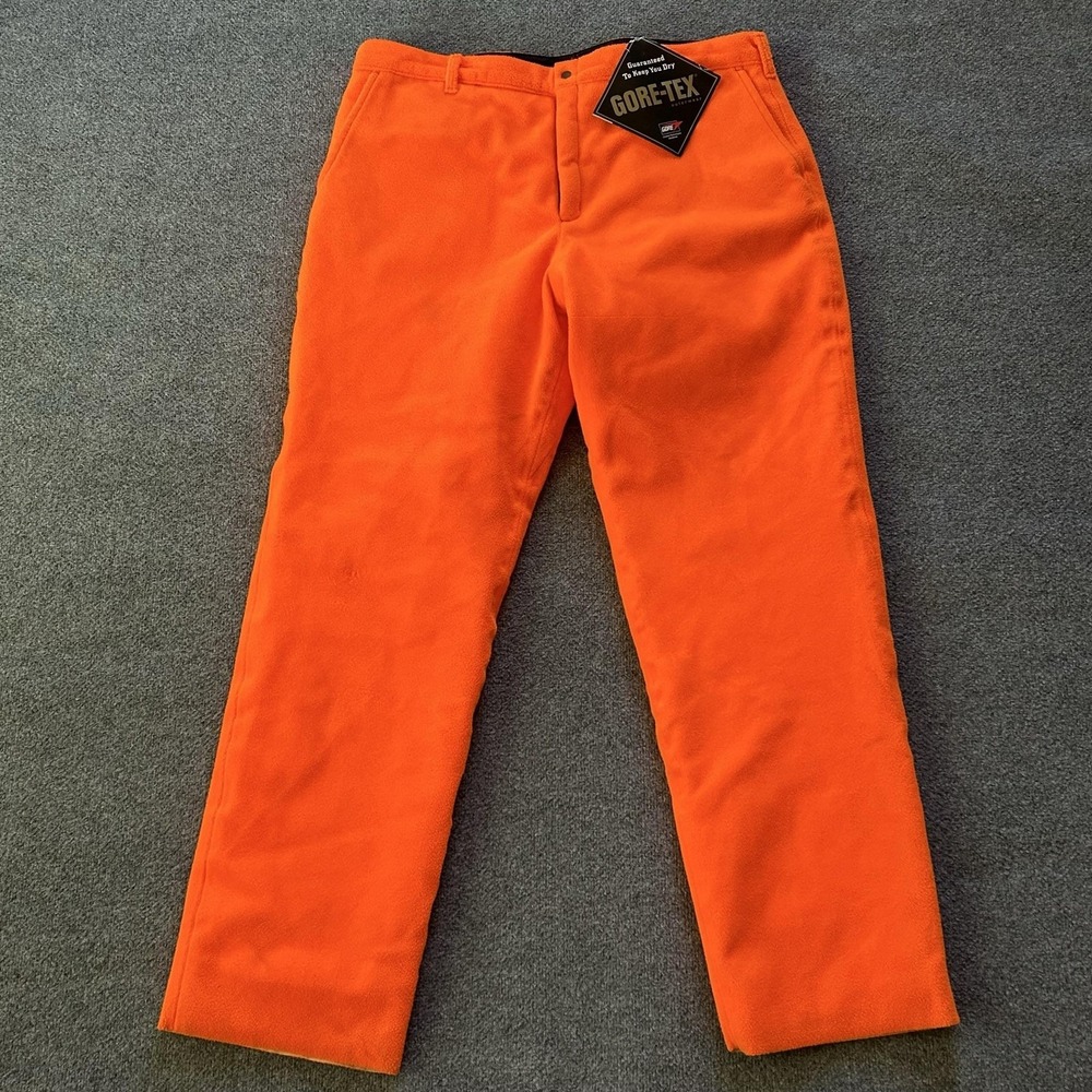 Cabelas Pants Mens 2XL Orange Gore Tex Fleece Hunting Snow Waterproof Insulated